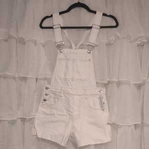 NWT PacSun White Denim Overalls Small